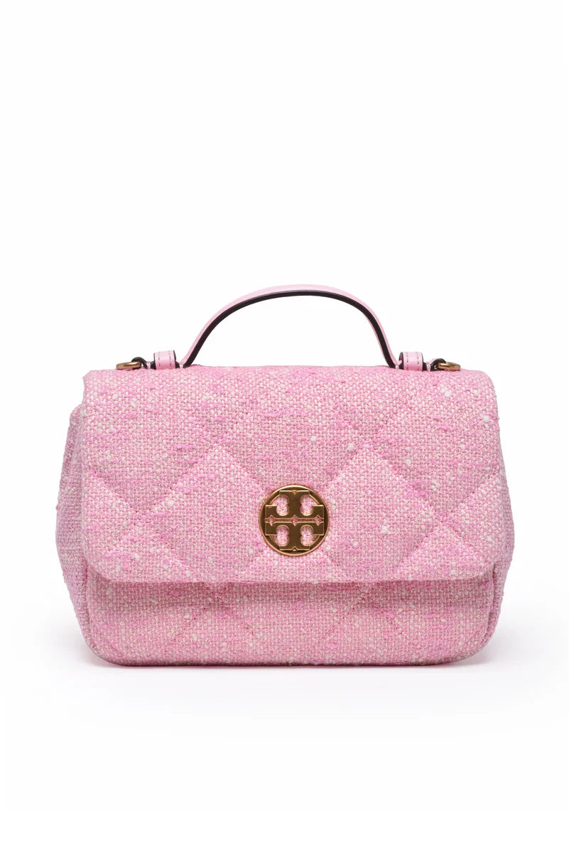 Tory Burch Borsa a Mano Willa Tweed - Rosa