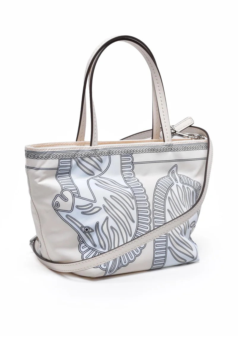 Tory Burch Borsa a Mano Nylon Printed - Bianco