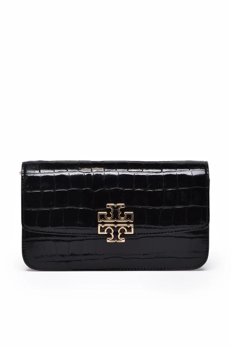 Tory Burch Tracolla Britten Embossed - Nero