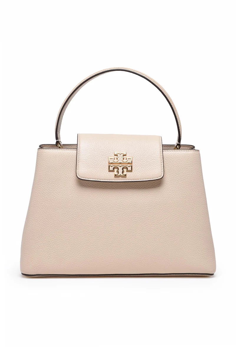 Tory Burch Borsa a Mano Britten Satchel - Cream