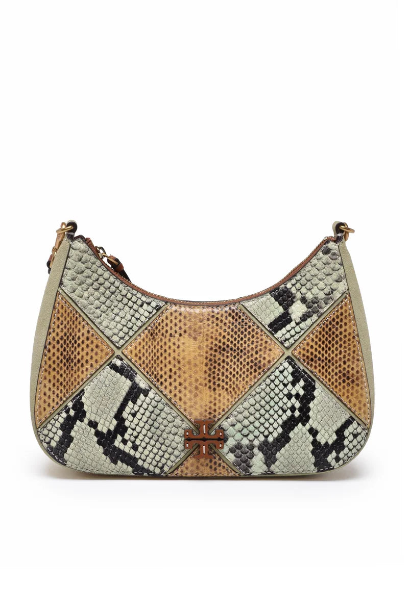 Tory Burch Thea Patchwork Convertible Borsa A Spalla - Green/Beige