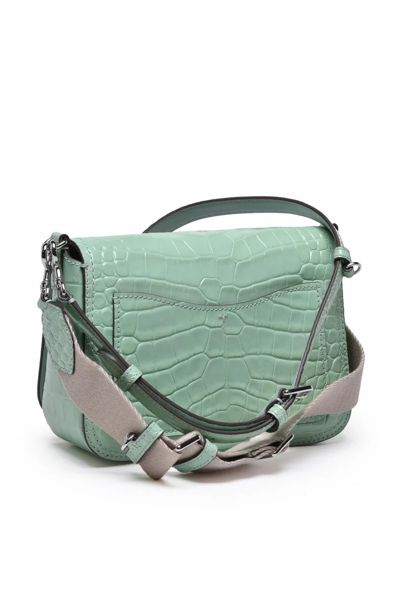 Tory Burch Thea Embossed Flat Flap Tracolla - Verde