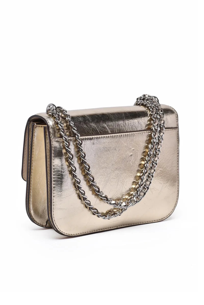 Tory Burch Britten Metallic Adjustable Tracolla Small - Oro