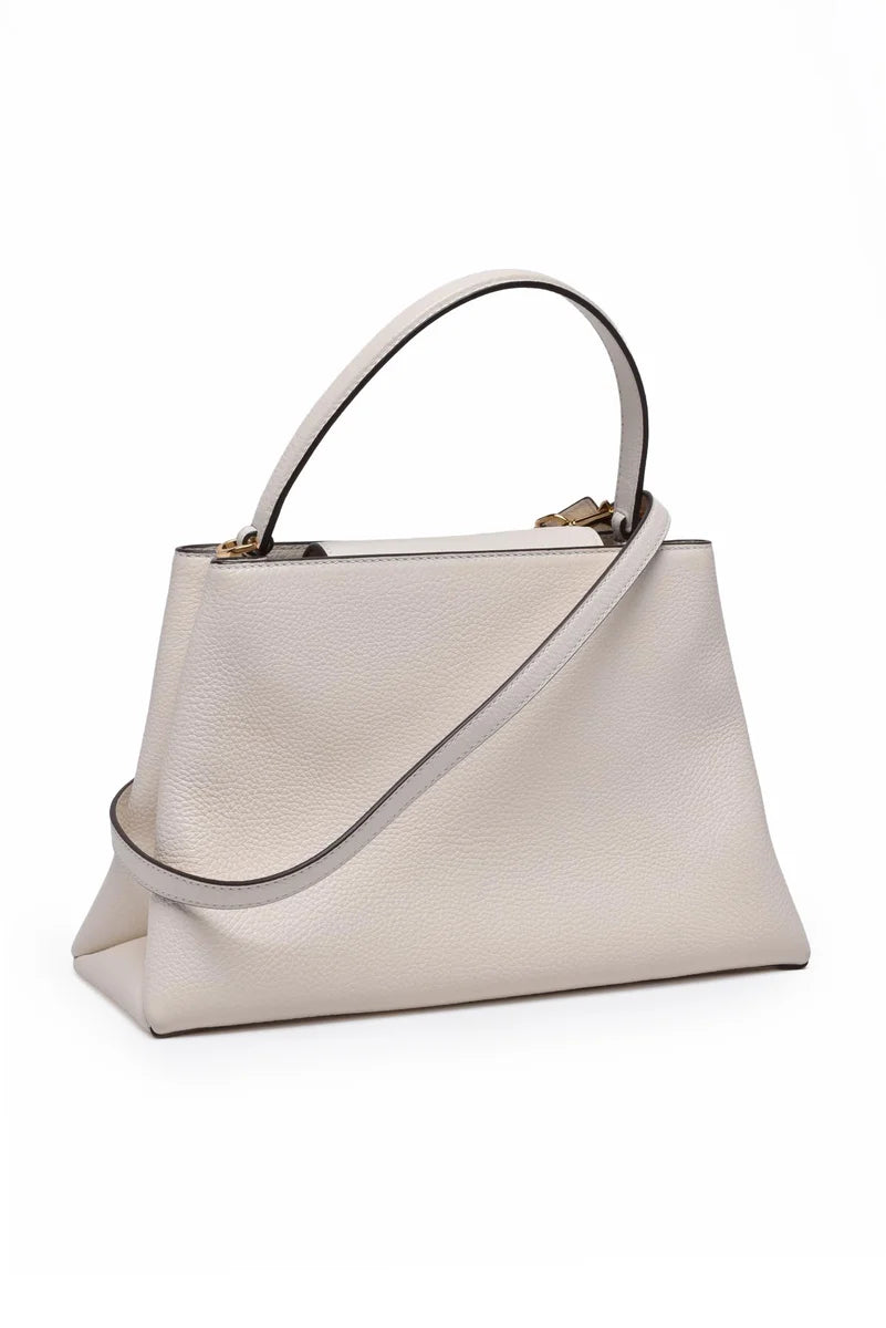Tory Burch Britten Satchel Borsa a Mano - Bianco
