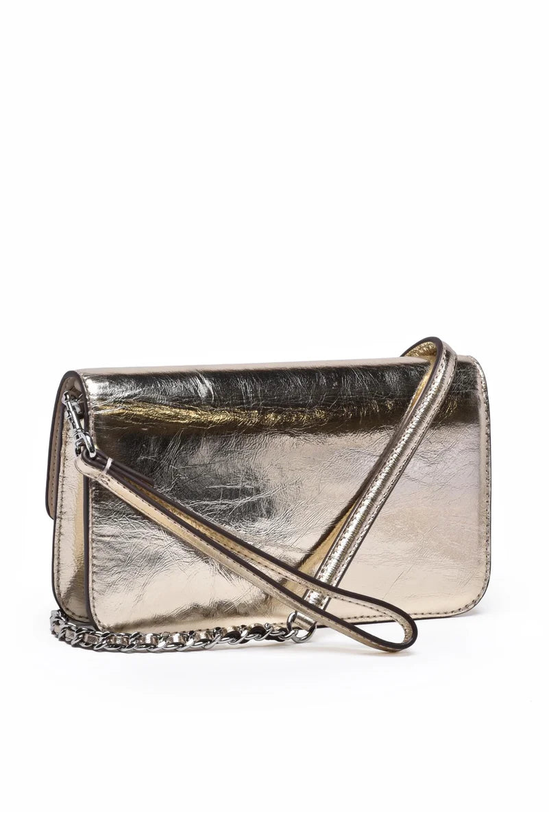 Tory Burch Britten Metallic Chain Wallet Oro