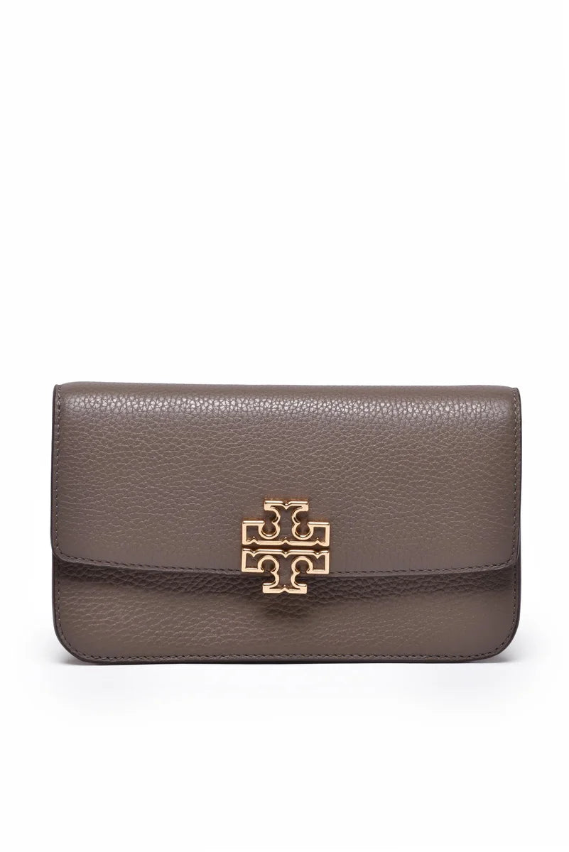 Tory Burch Britten Chain Wallet Tracolla - Grigio