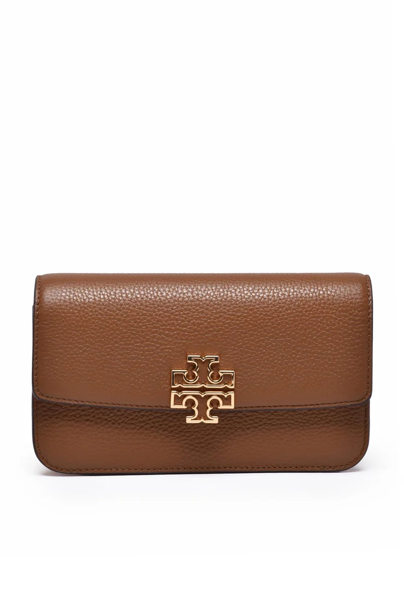 Tory Burch Britten Chain Wallet Tracolla - Marrone