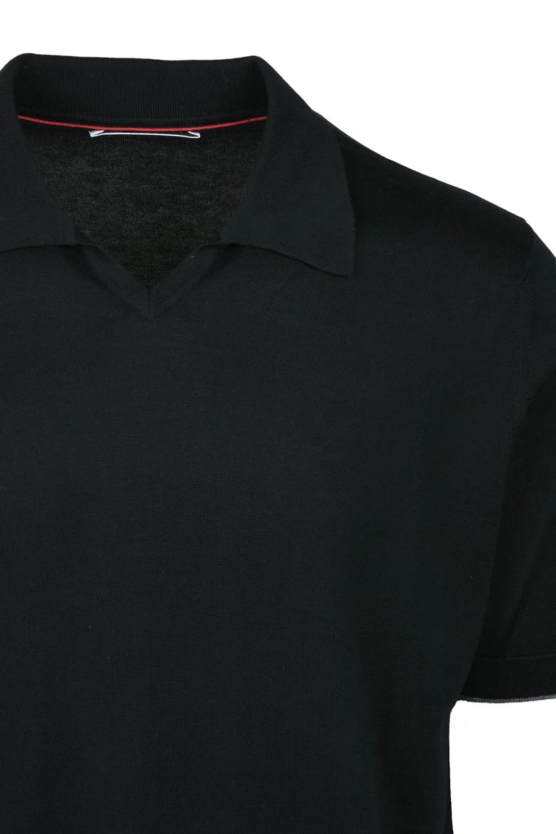 Brunello Cucinelli Polo in Maglia - Grigio Chiaro