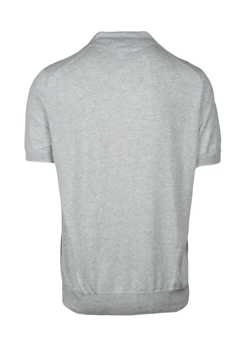 Brunello Cucinelli Polo in Maglia - Grigio Chiaro