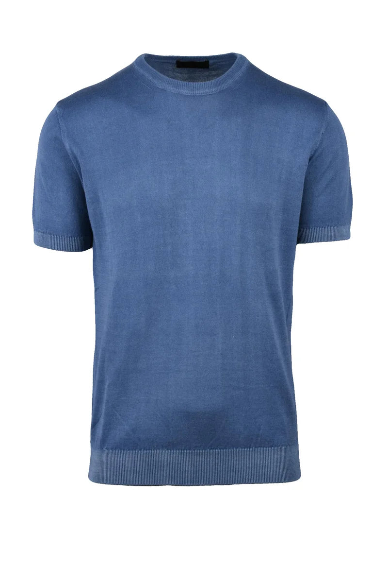 Out/fit Cotton Crew Neck Pullover - Blue