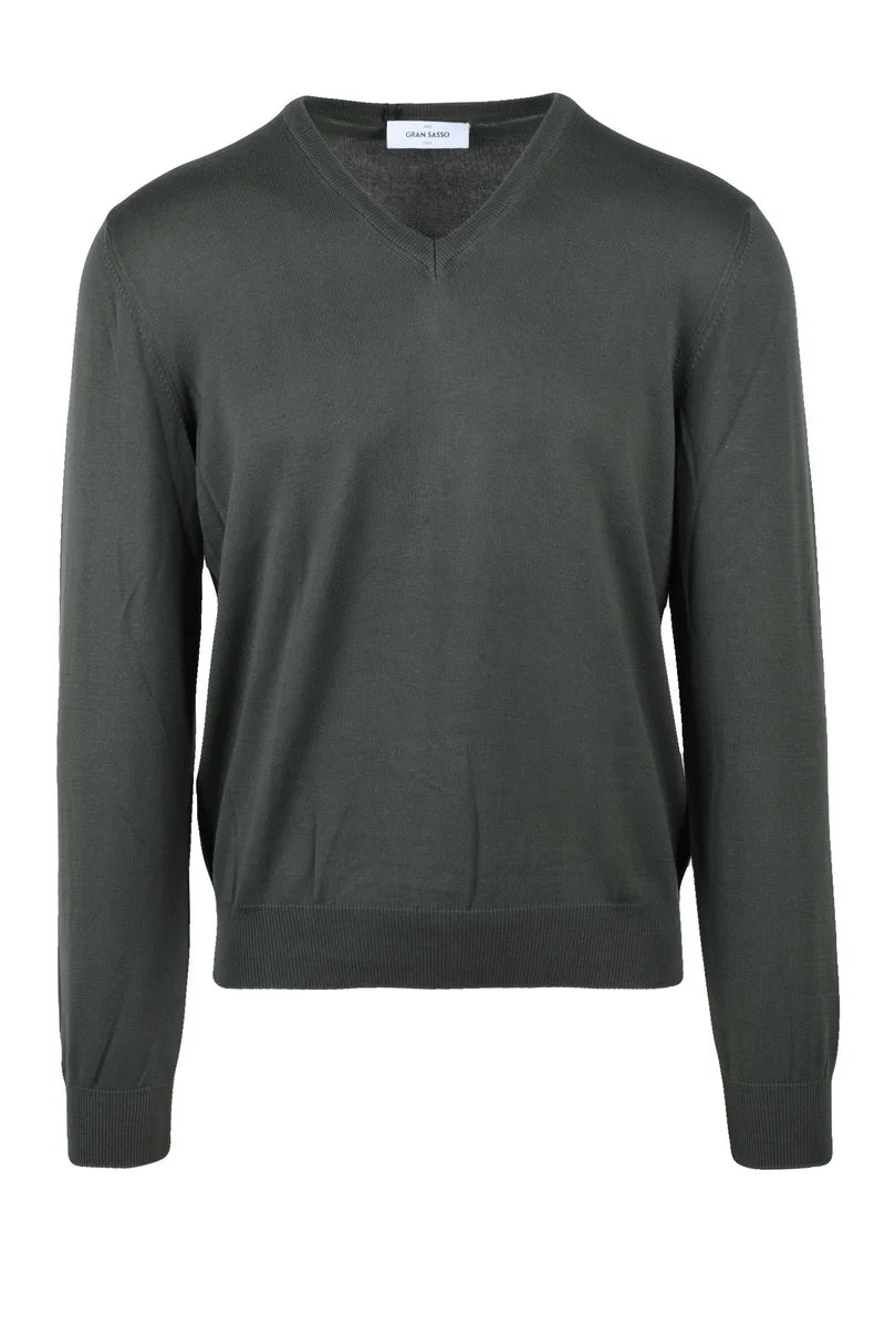 Gran Sasso Cotton Crew Neck Jumper - Blue