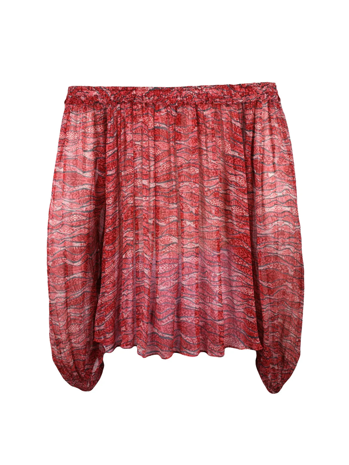 Isabel Marant Étoile Blusa in Voile - Rosso/Beige