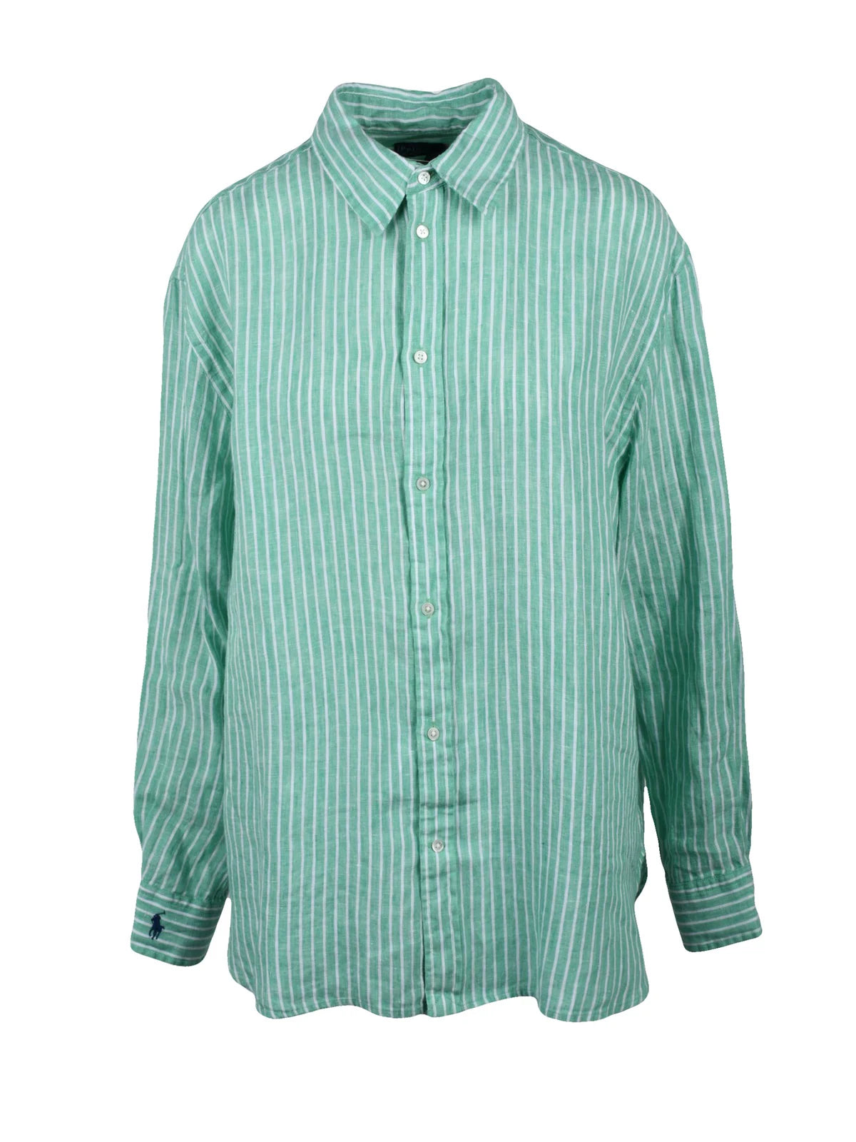 Polo Ralph Lauren Camicia Lino Oversize Verde/Bianco