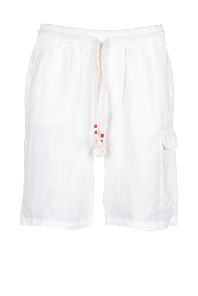 Mc2 Saint Barth Bermuda in Lino - Bianco