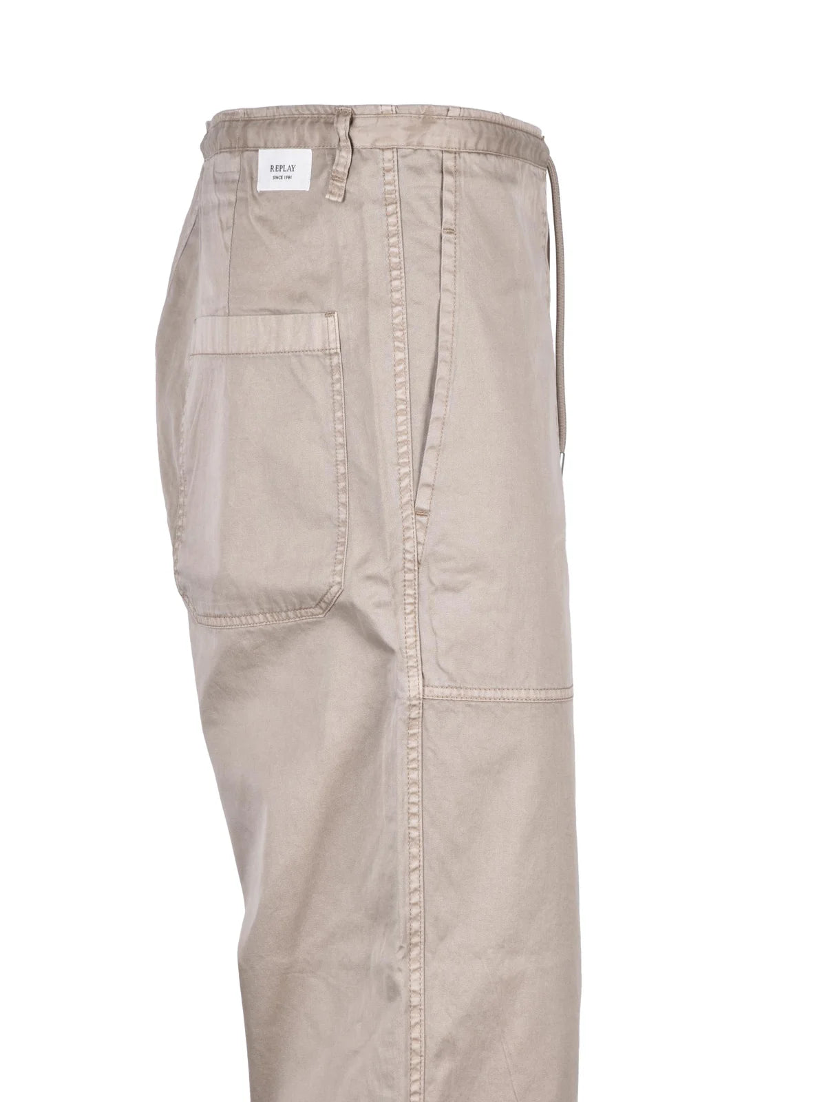 Replay Pantalone Cotone Tapered - Taupe