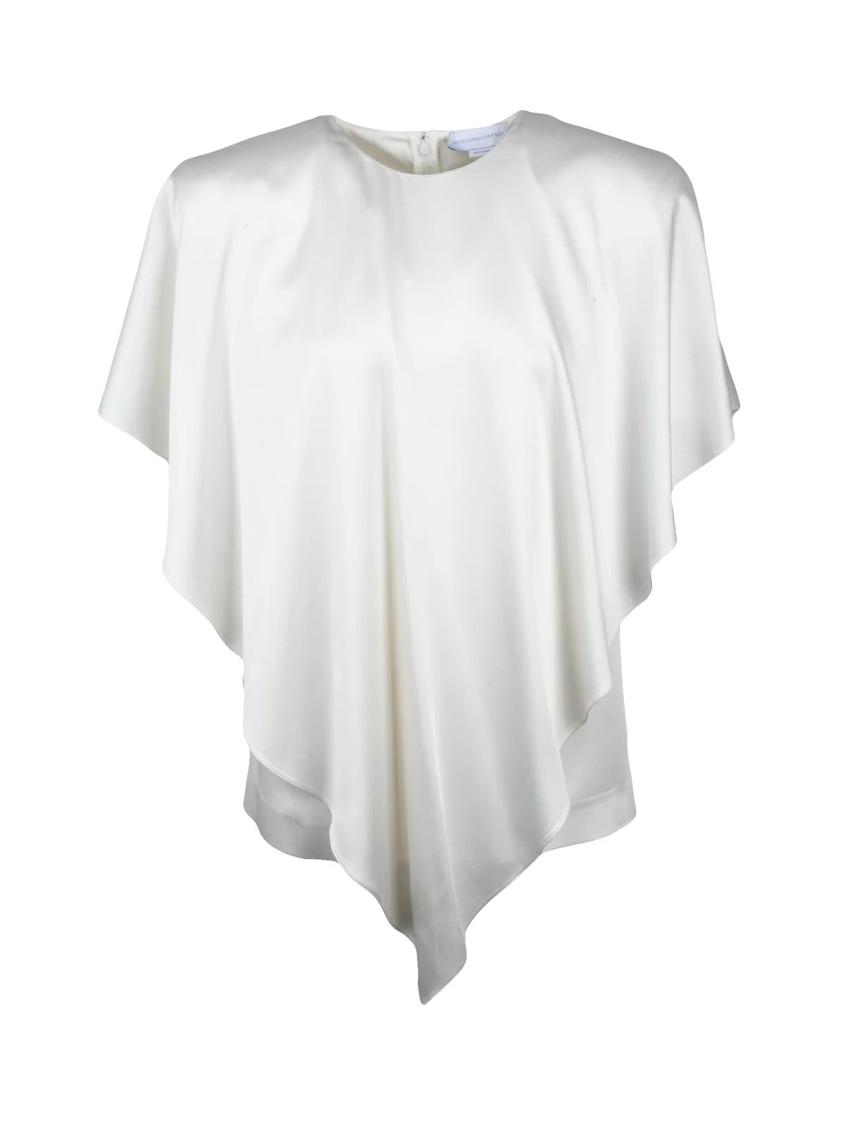 Stella McCartney Blusa in Satin con Zip - Bianco