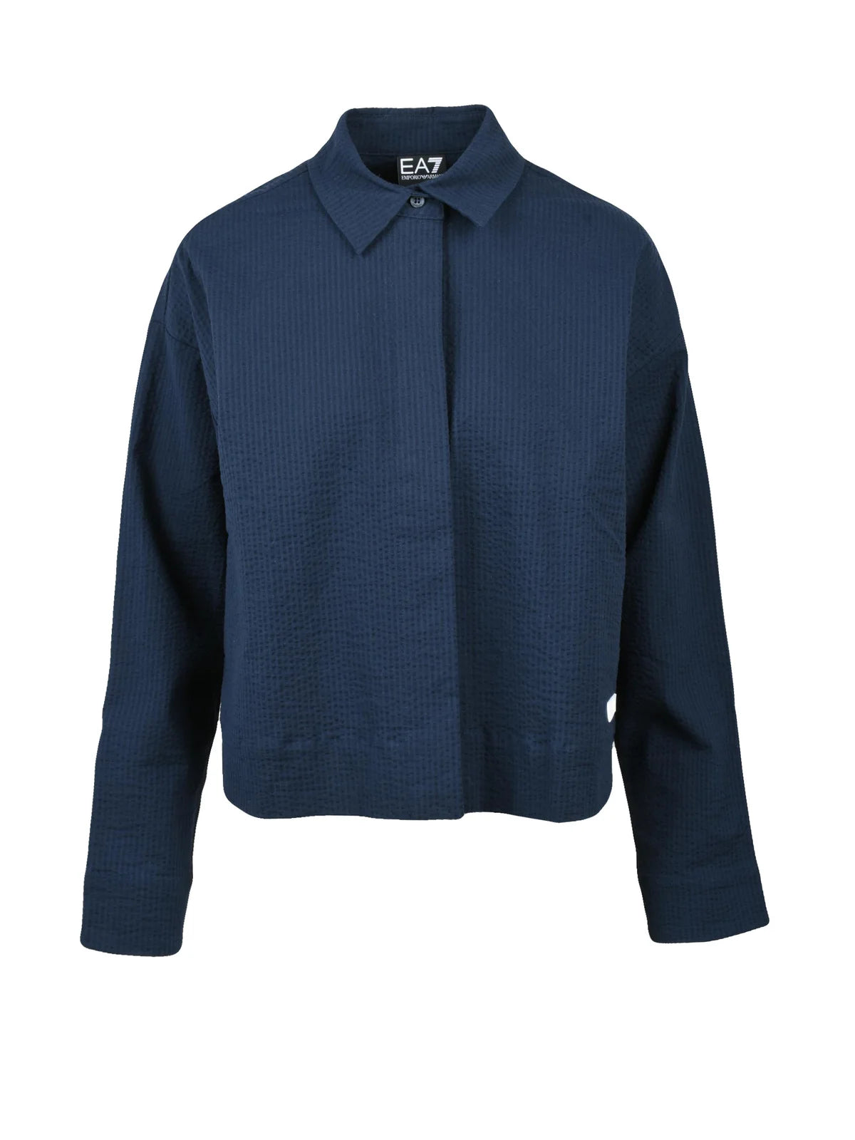 EA7 Emporio Armani Camicia Corta Cotone/Elastan - Blu