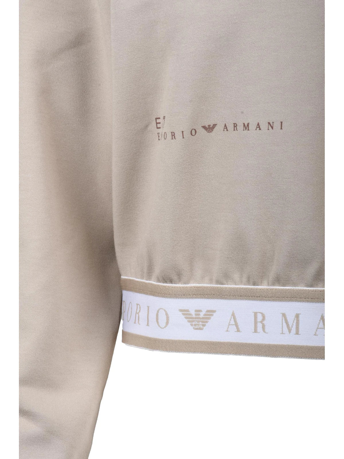EA7 Emporio Armani Felpa Corta Misto Cotone - Beige