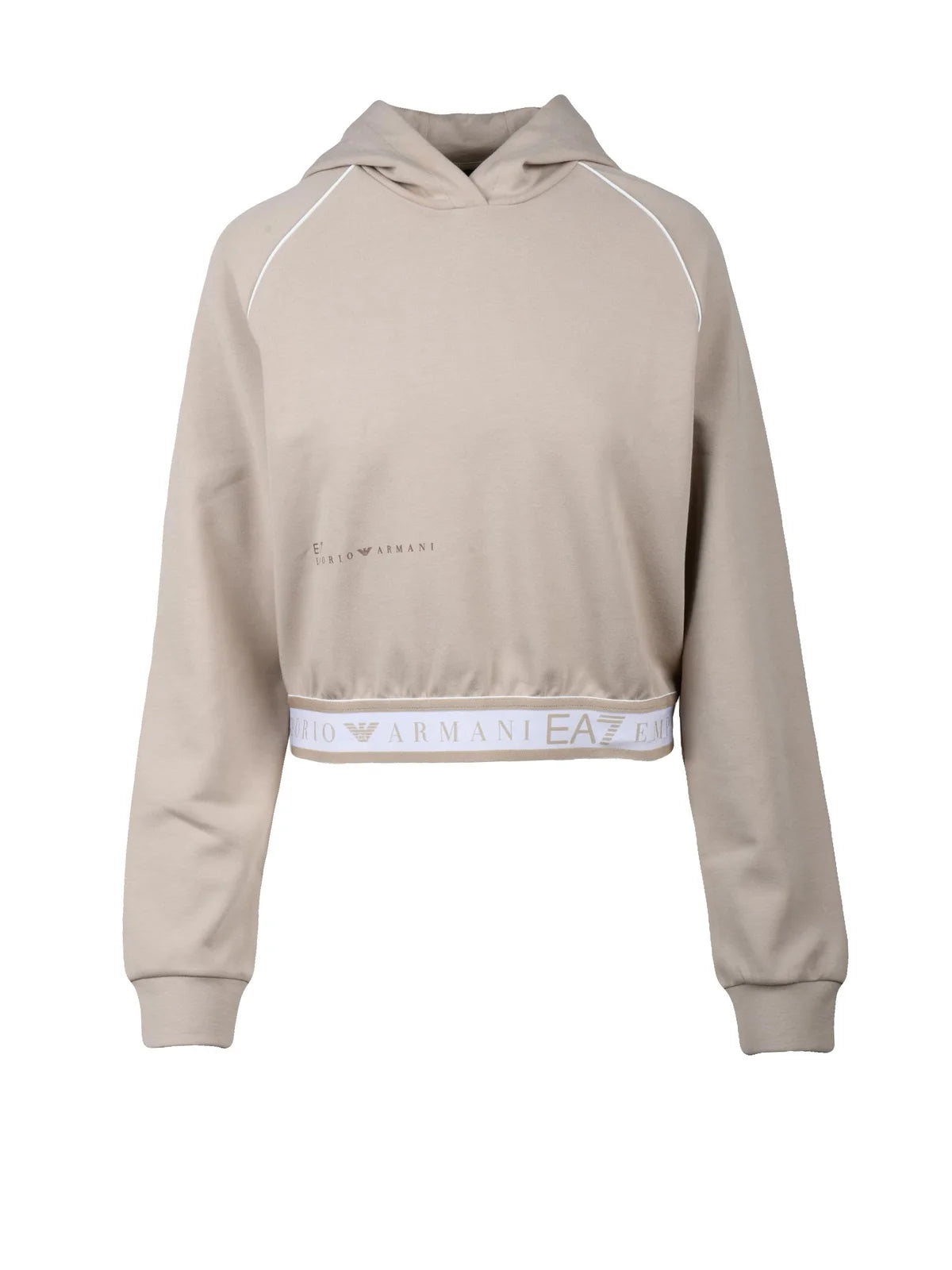 EA7 Emporio Armani Felpa Corta Misto Cotone - Beige
