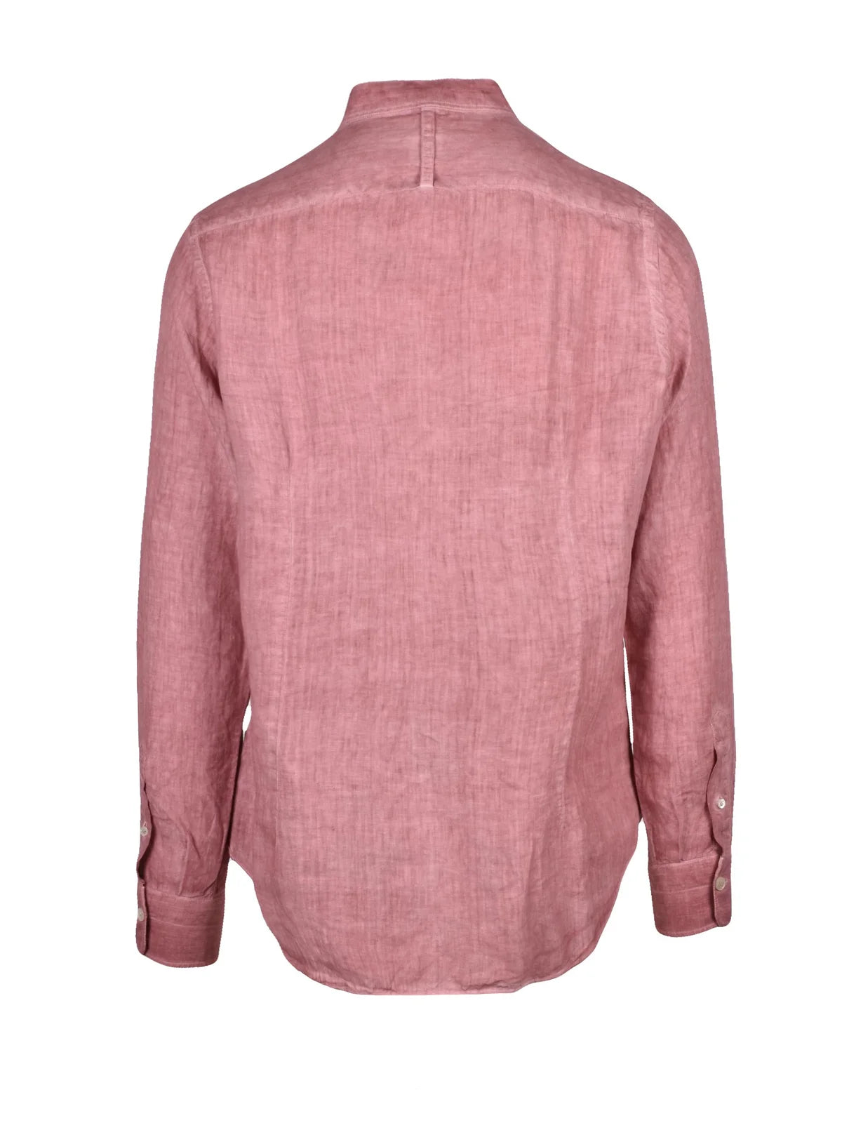 Eleventy Linen Mandarin Collar Shirt - Brown