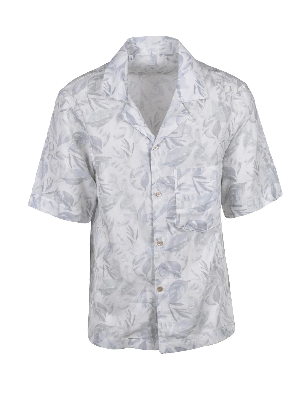 Eleventy Camicia Lino Cotone - Bianco/Grigio