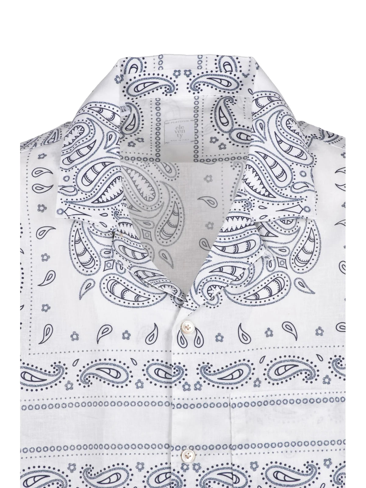 Eleventy Camicia Lino e Cotone - Bianco/Blu