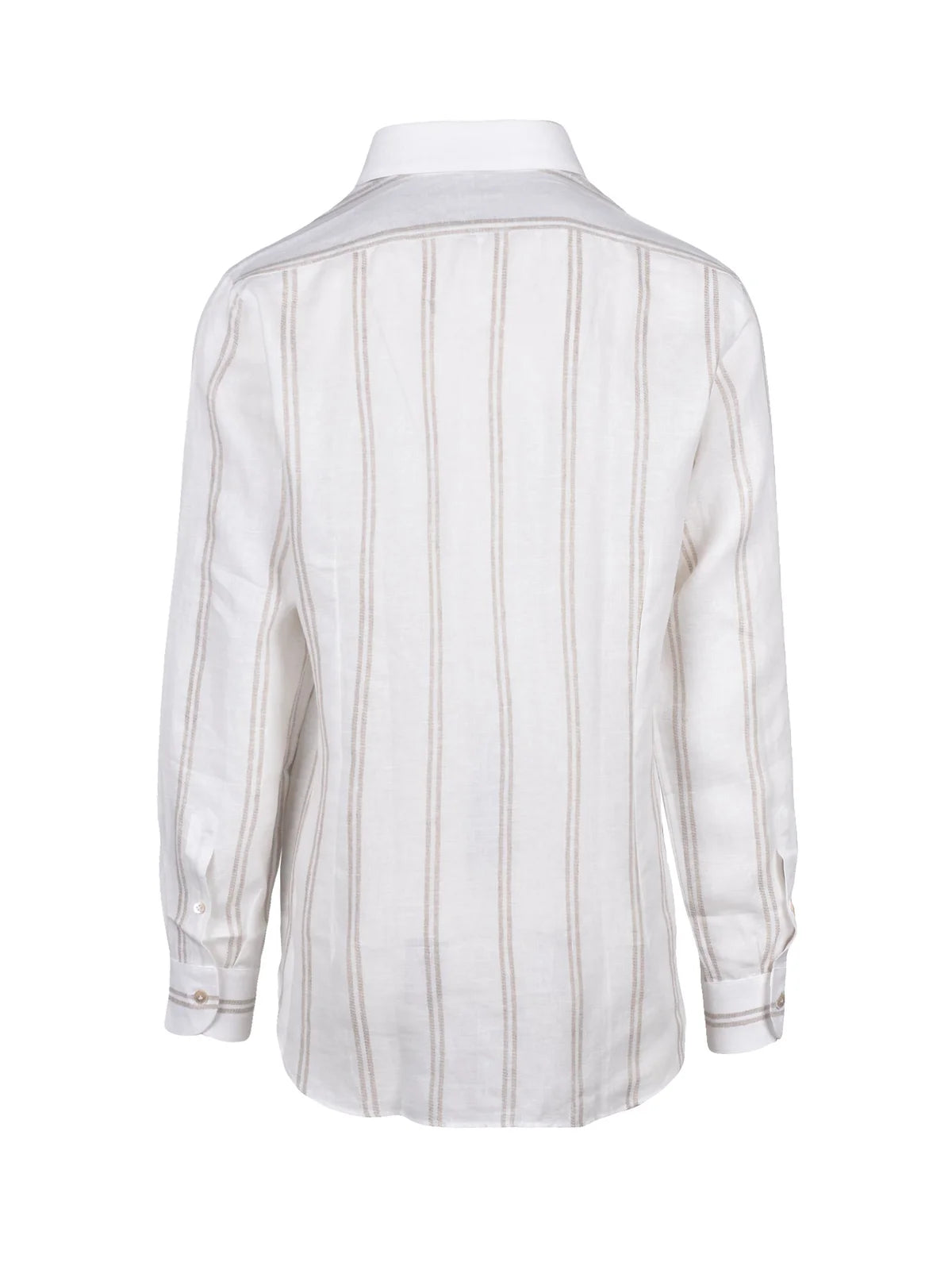 Eleventy Camicia Lino Garzata - Bianco/Beige