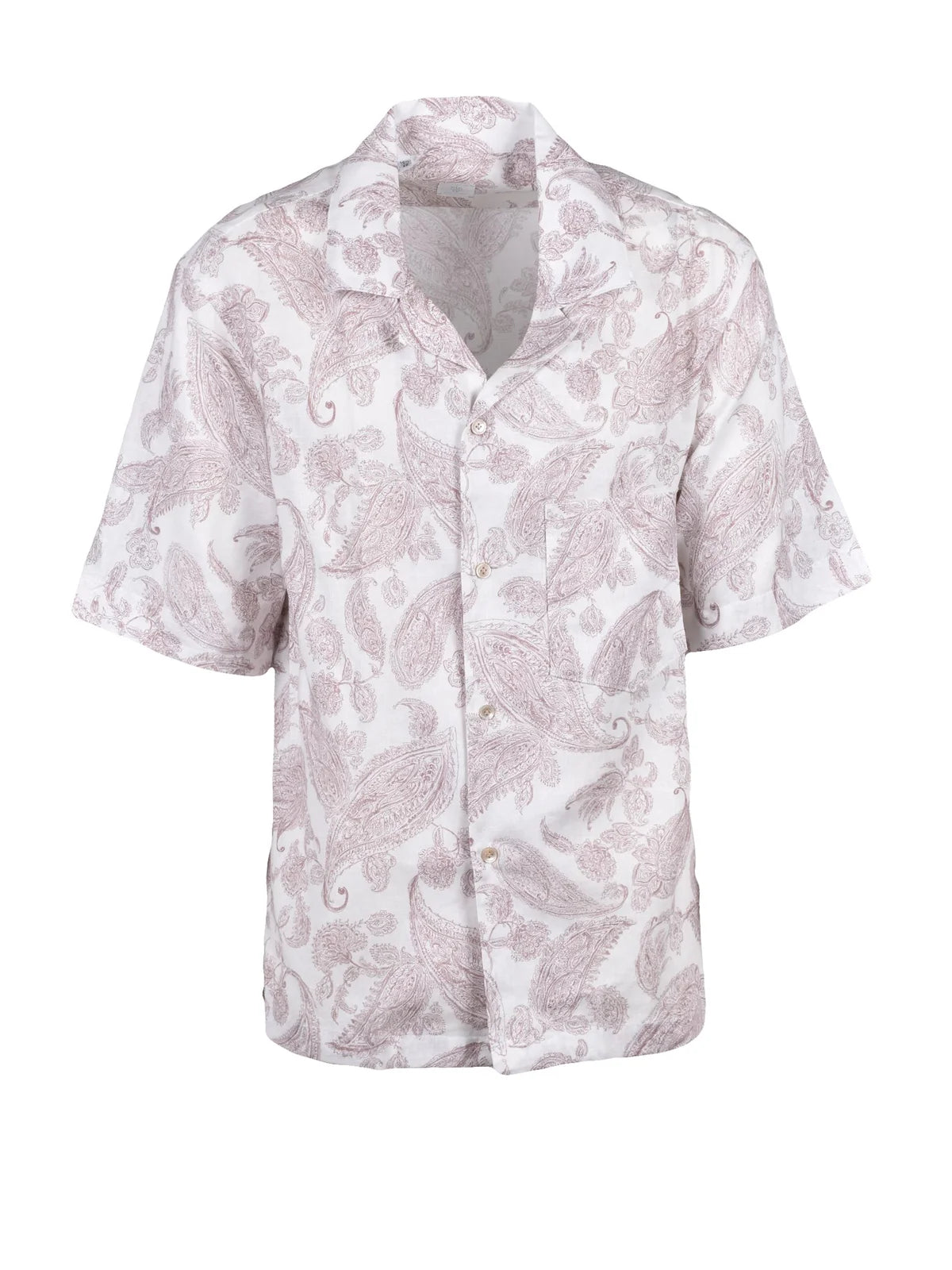 Eleventy Camicia Lino e Cotone - Bianco/Rosa