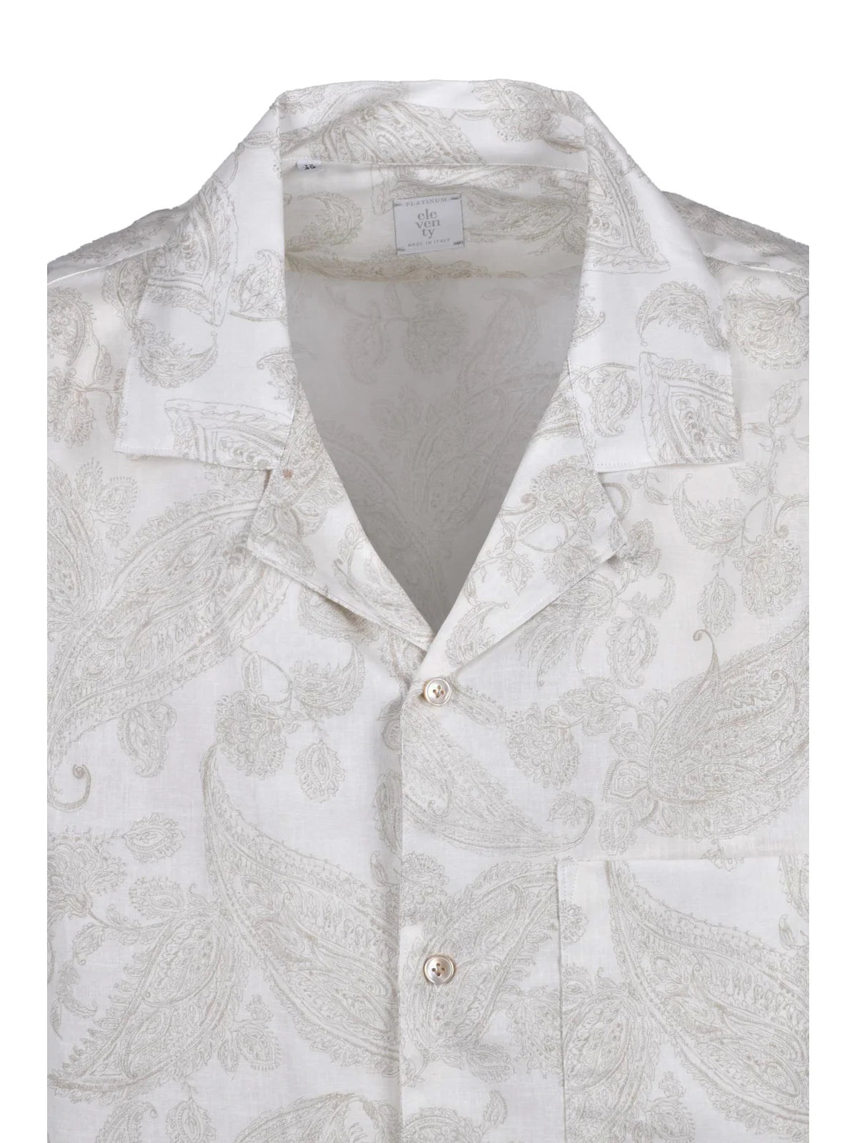 Eleventy Camicia Lino/Cotone - Bianco/Beige
