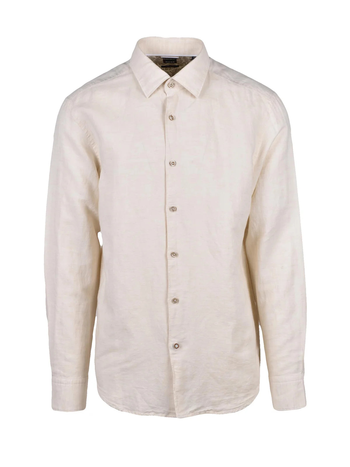 BOSS Camicia Lino Cotone Casual Fit - Bianco