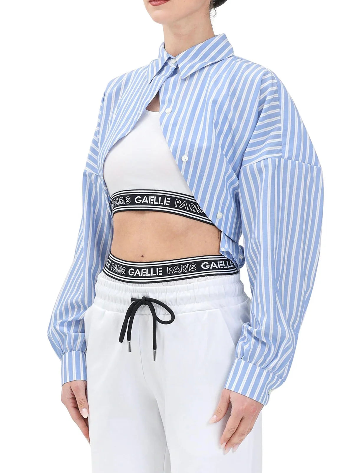 Gaëlle Camicia Corta Celeste/White