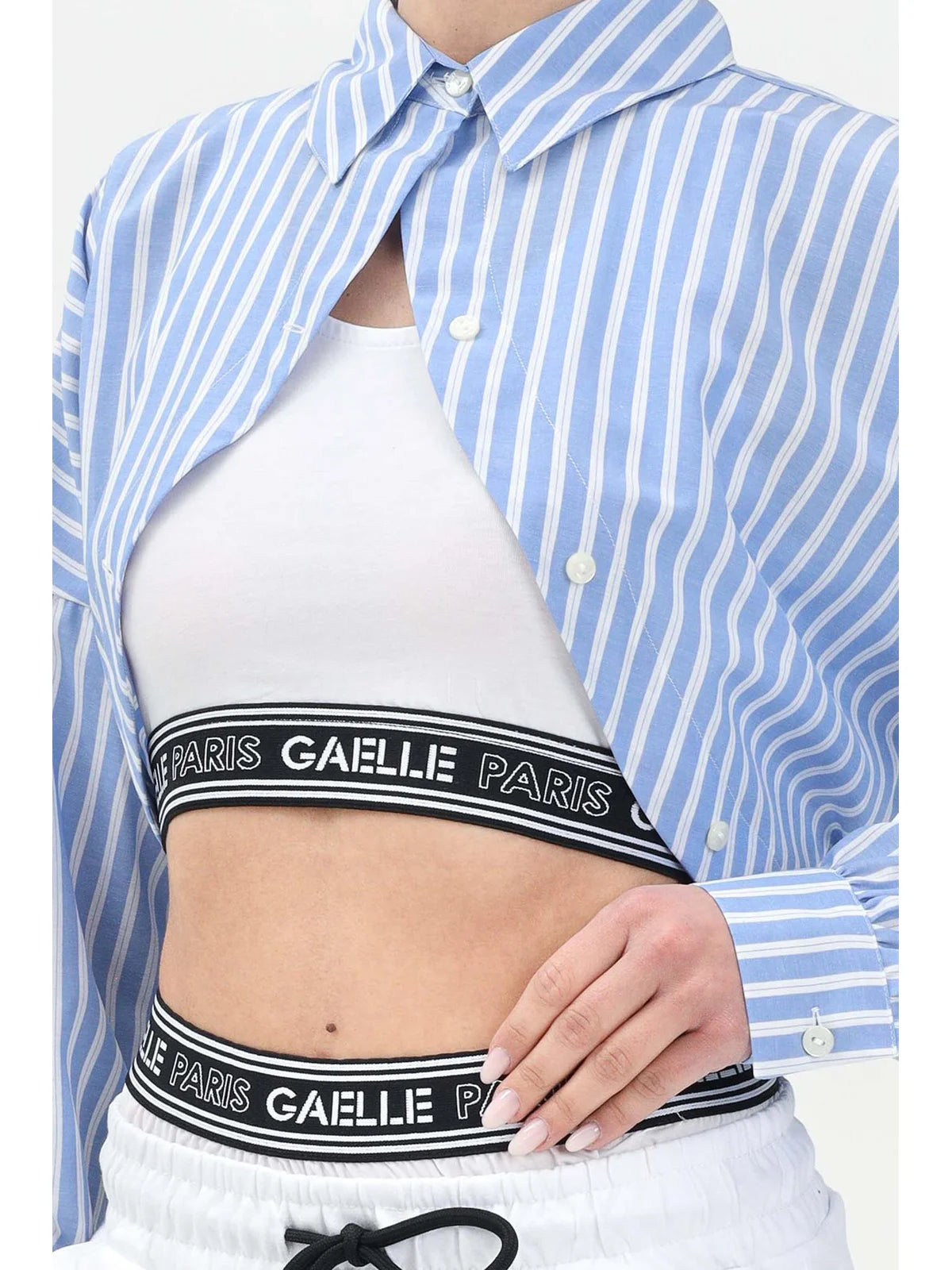 Gaëlle Camicia Corta Celeste/White