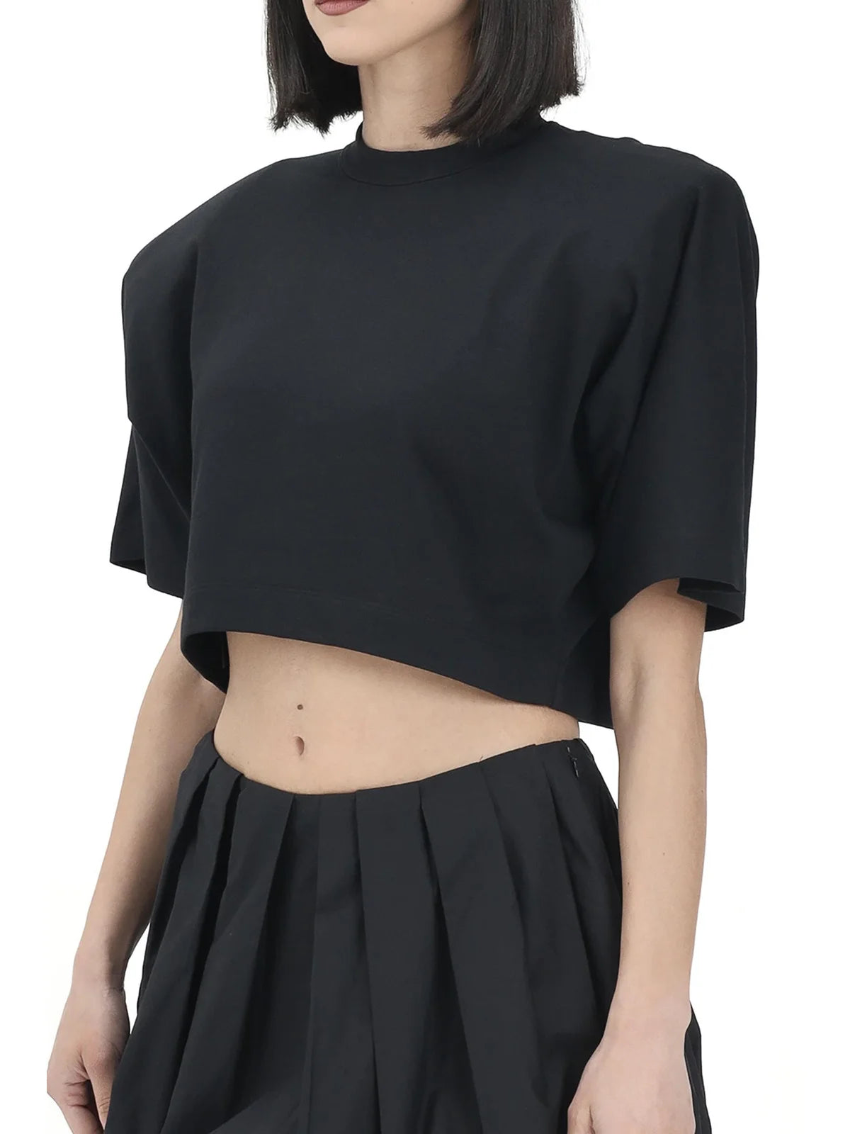 Pinko T-shirt Corta Zip Collo - Nero