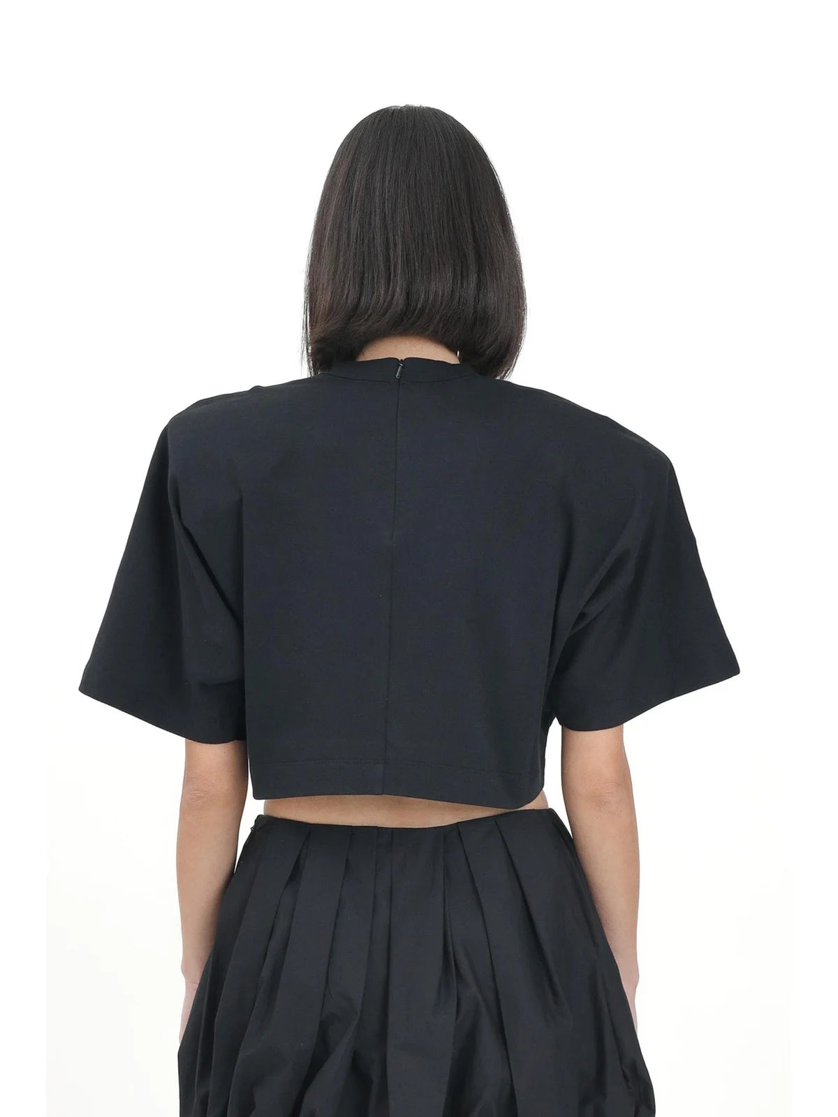 Pinko T-shirt Corta Zip Collo - Nero