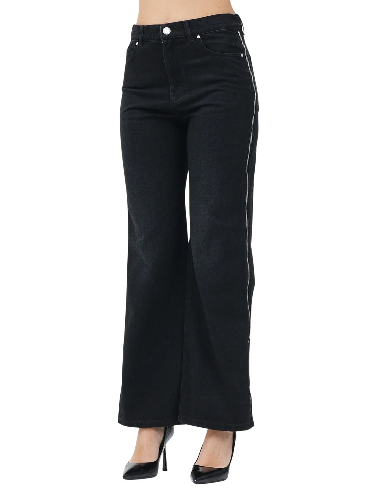 Pinko Jeans Wanda Gamba a Palazzo - Nero