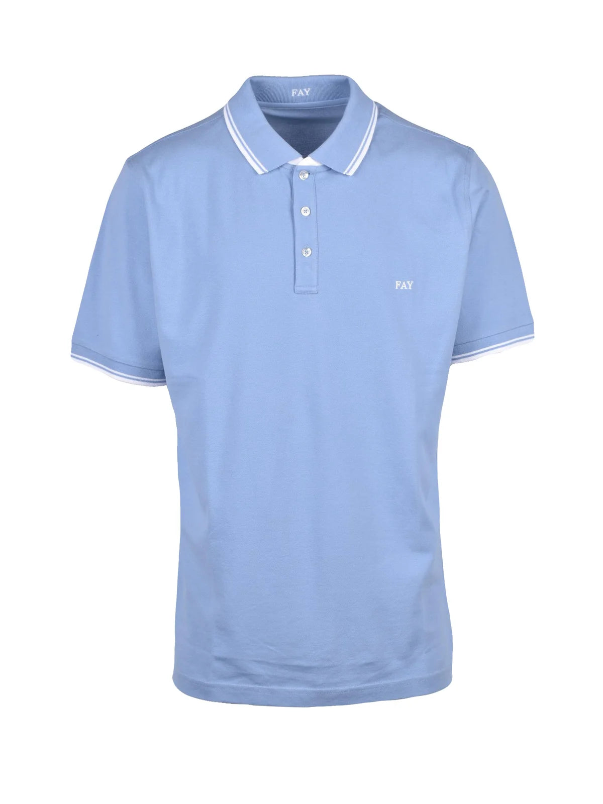 Fay Polo Cotone Stretch - Celeste
