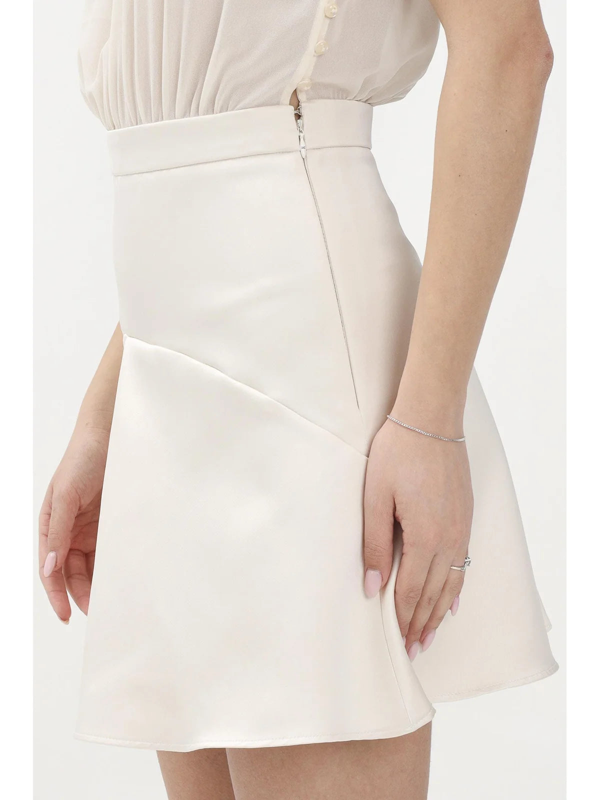 Elisabetta Franchi Abito Svasato Satin e Voile - Butter