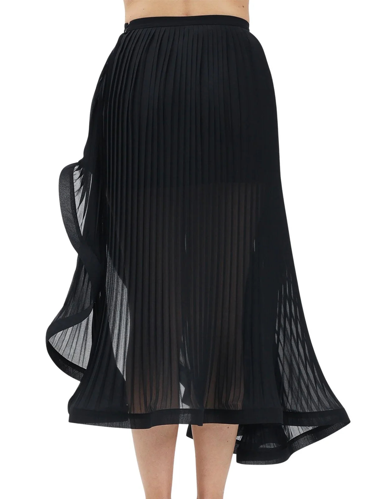 Simona Corsellini Gonna Plissettata Asimmetrica - Nero