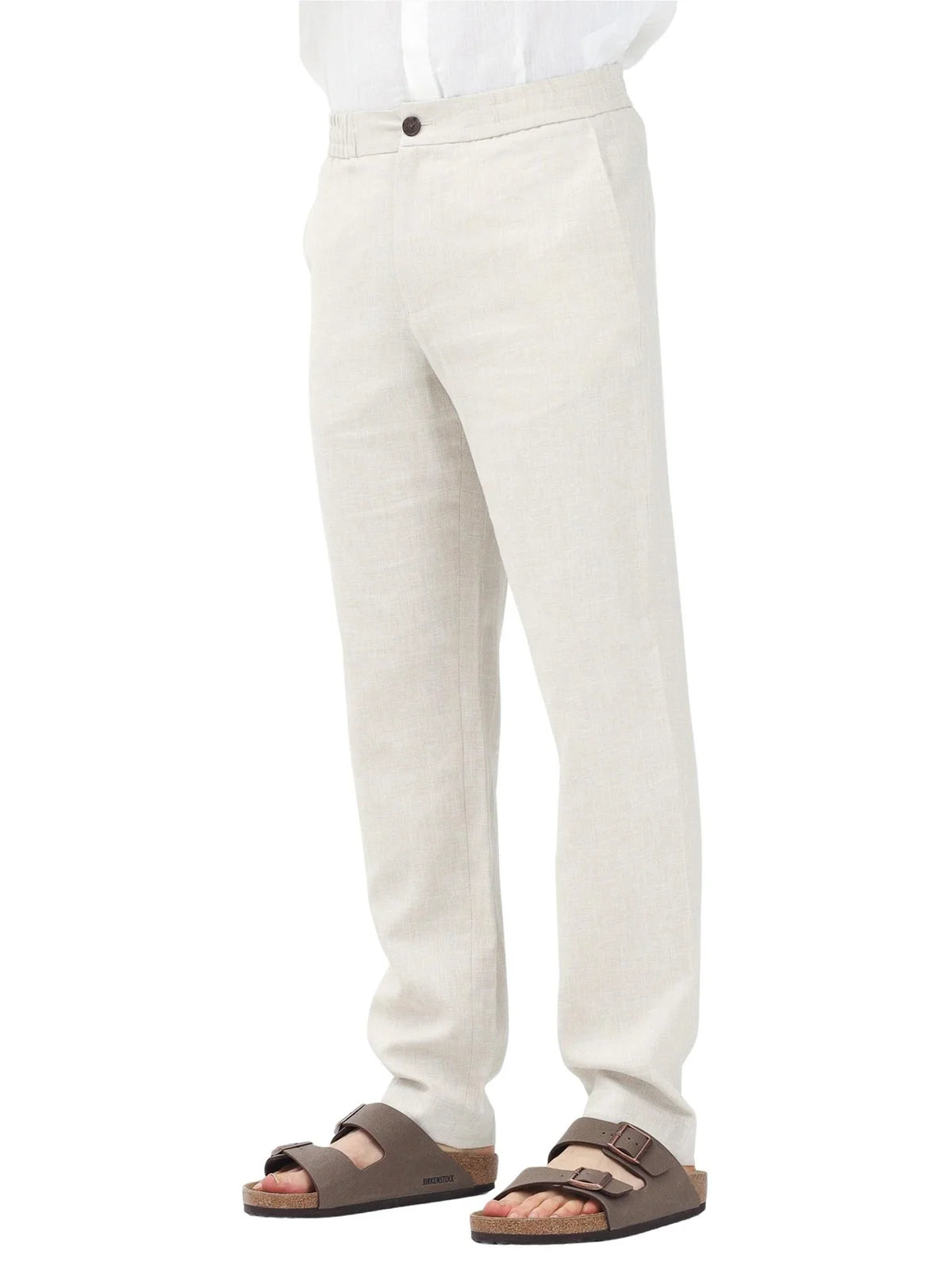 Selected Trousers Beige Linen Cotton