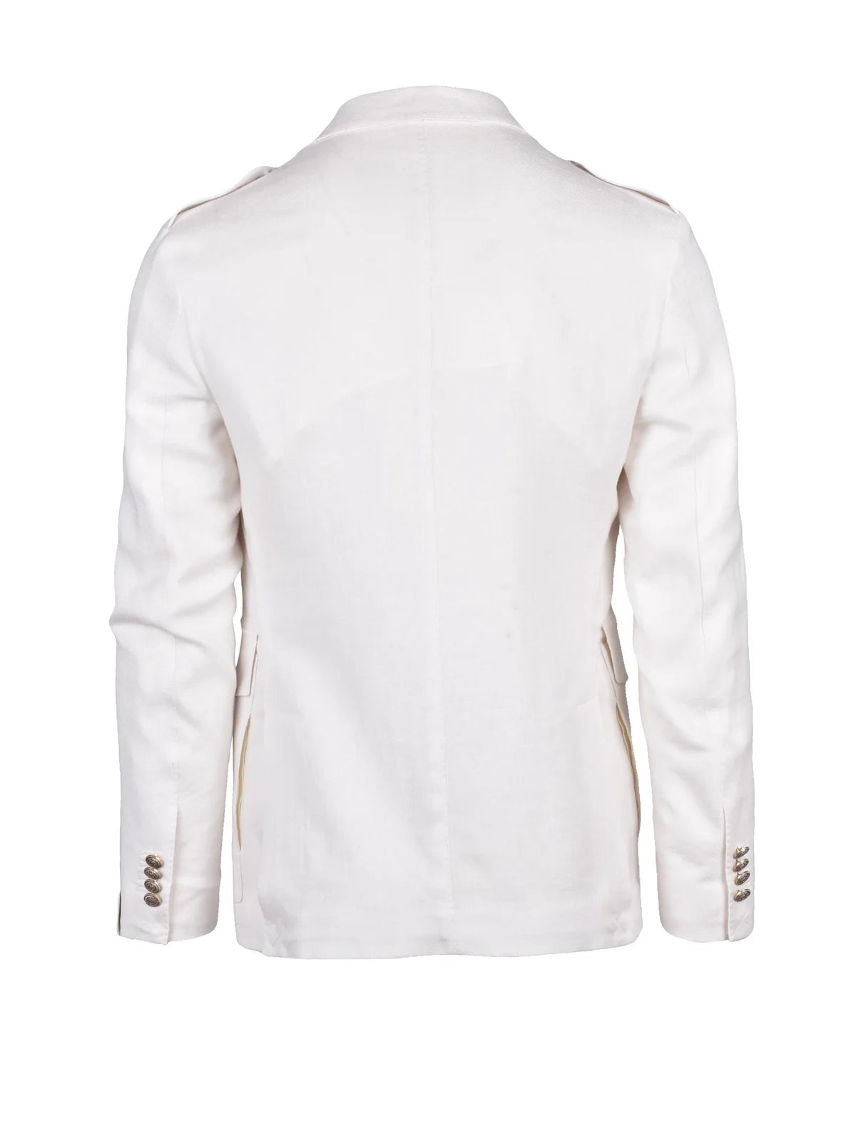 Eleventy Giacca Military Lino, Alpaca, Seta - Bianco