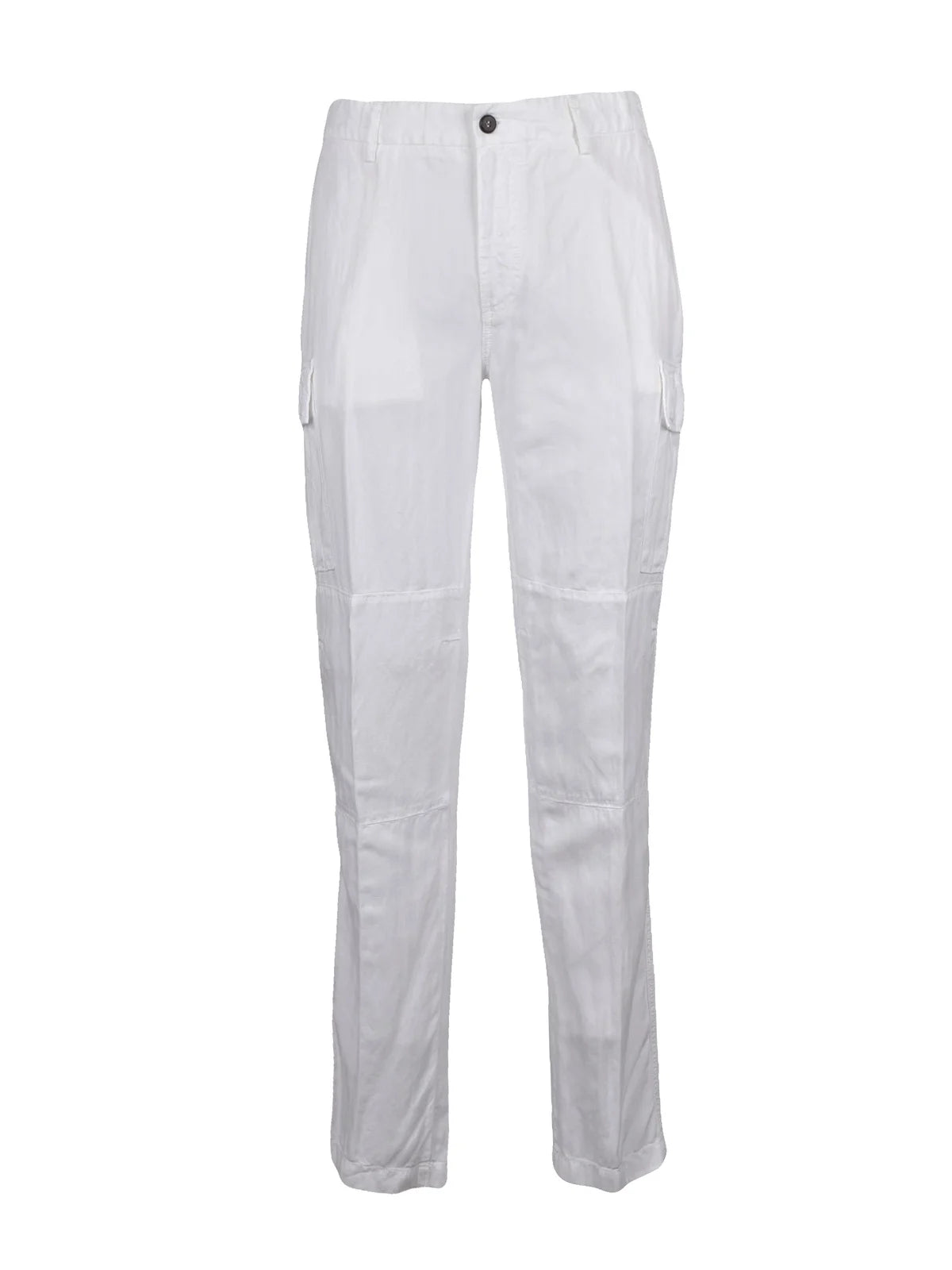 Eleventy Lyocell, Linen, and Cotton Cargo Pants - White