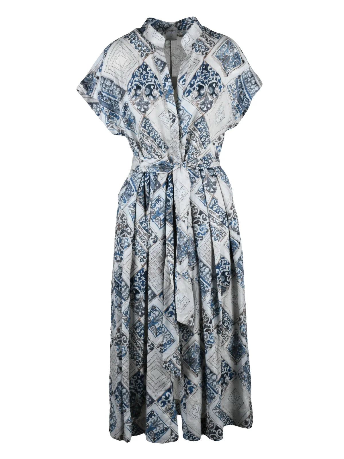 Eleventy Linen Shirt Dress - Blue