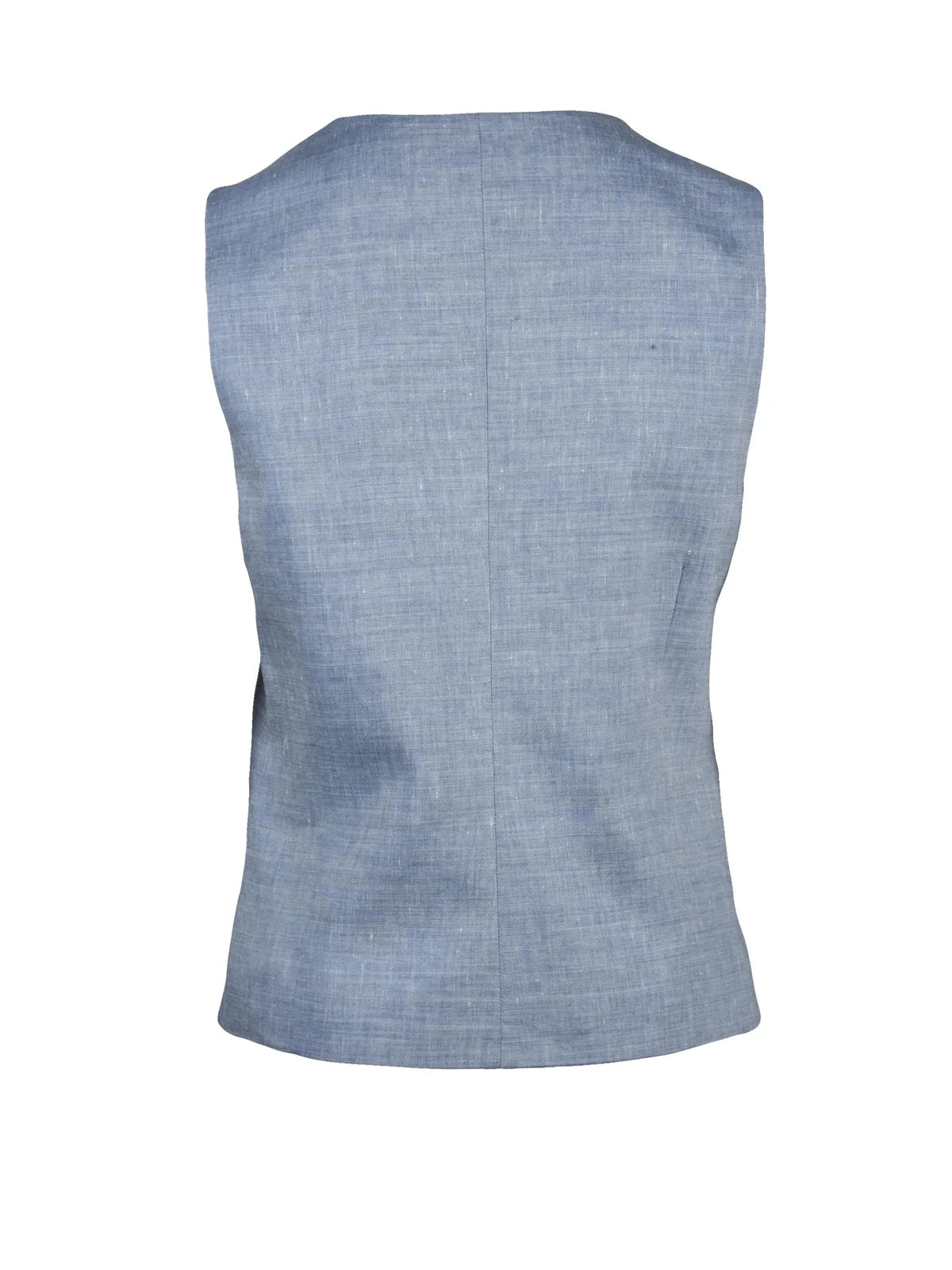 Eleventy Gilet Lino e Lana - Celeste