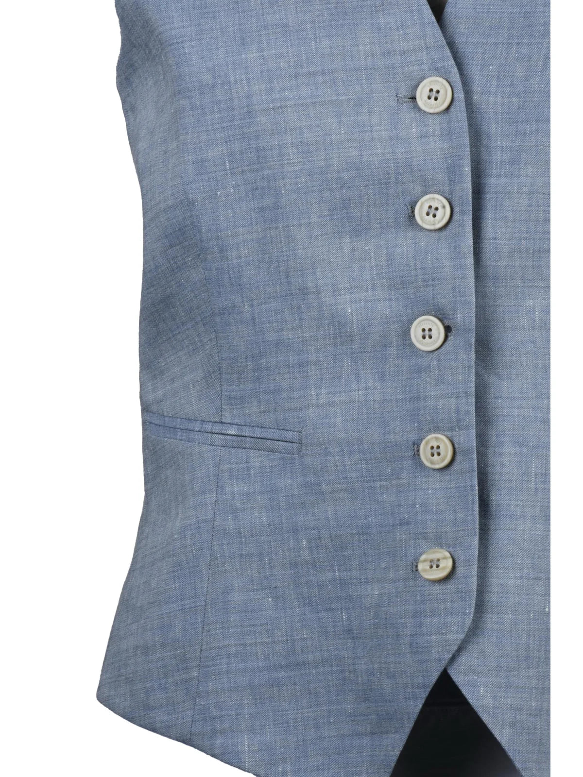 Eleventy Gilet Lino e Lana - Celeste