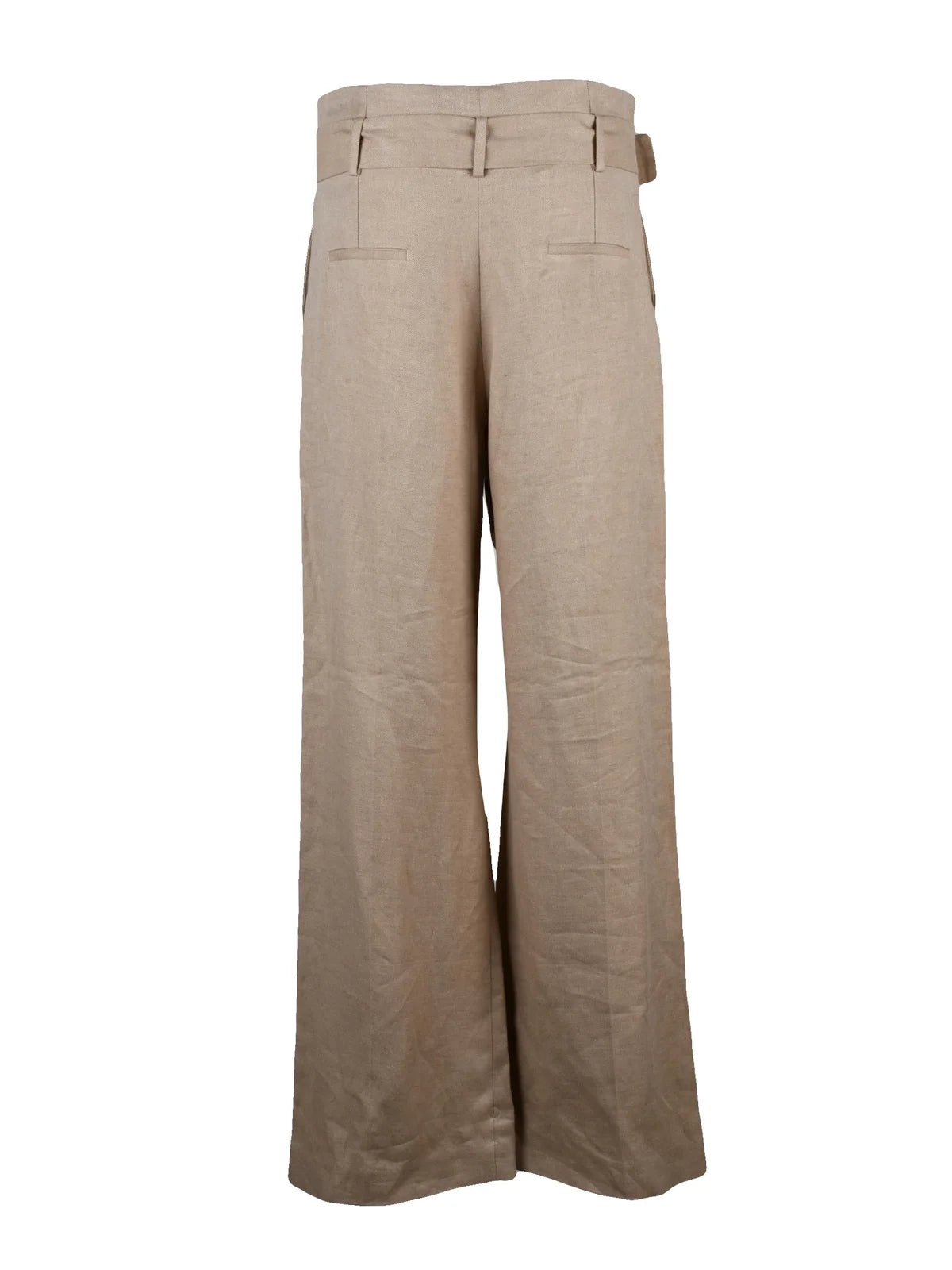 Eleventy Pantaloni Lino Vita Alta - Beige