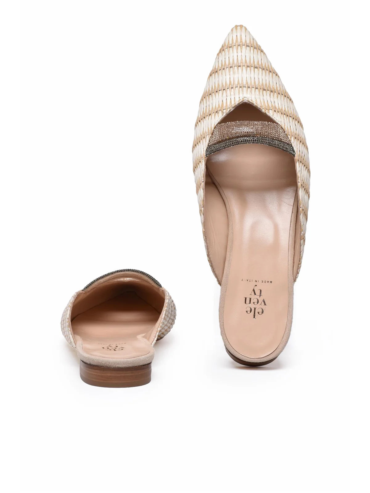 Eleventy Sabot Rafia Cuoio - Beige