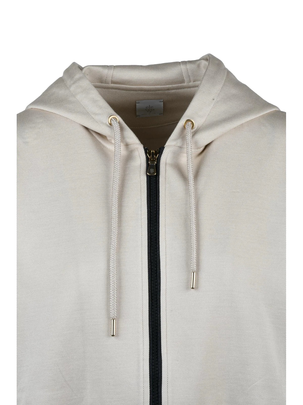 Eleventy Felpa Cappuccio Zip - Beige