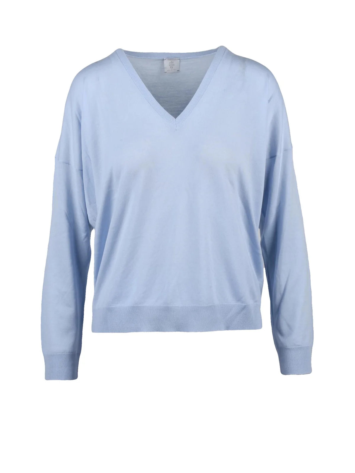 Eleventy Wool V-Neck Sweater - Light Blue
