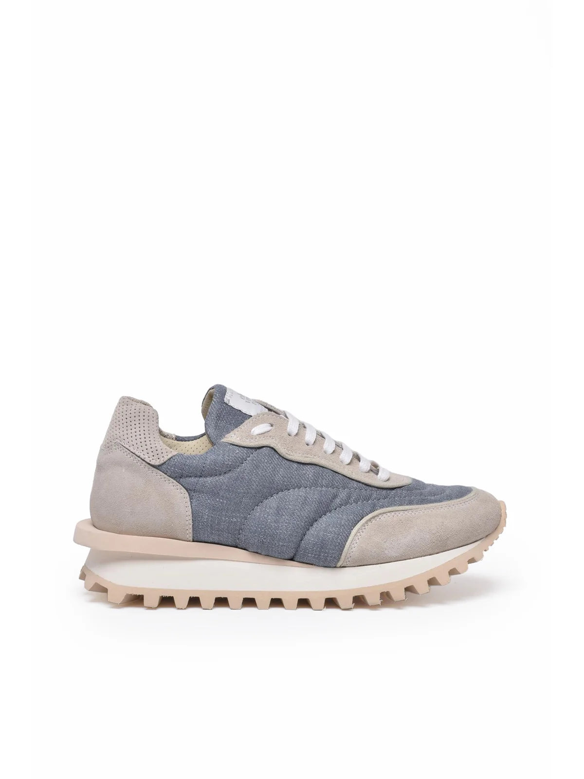 Eleventy Sneakers Suede Pelle - Blu/Beige
