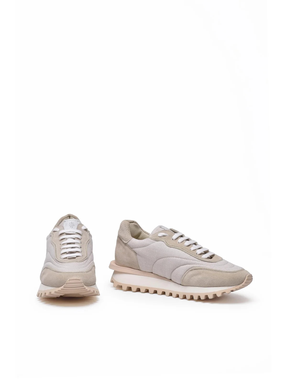 Eleventy Suede Leather Sneakers - Beige